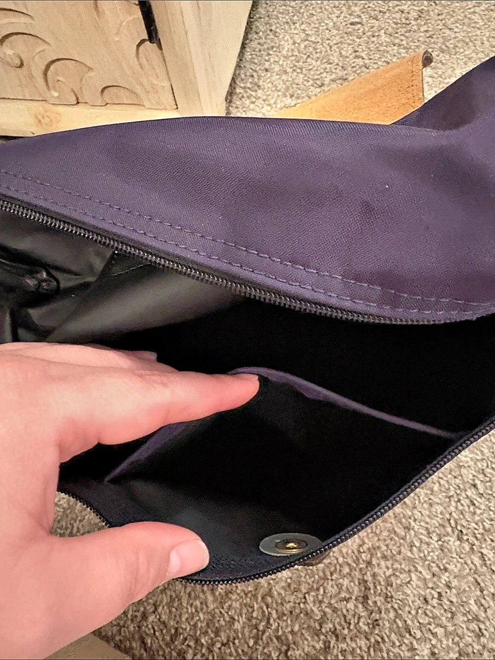 Longchamp Backpack in Purple & Brown - Picture 6 of 7